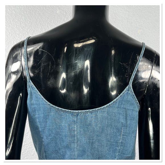 J Brand Carmela Button Front Chambray Dress Belted Cotton Denim Sz S - Picture 8 of 11